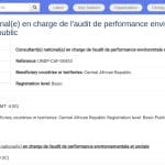 Consultant National en Audit Environnemental et Social – RCA