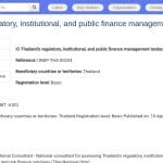 Consultant national – Évaluation paysage réglementaire et financier public Thaïlande