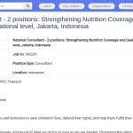 Consultant National Nutrition – Renforcement des programmes en Indonésie