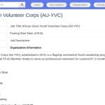 Volontaire professionnel au sein du Corps des Jeunes Volontaires de l&rsquo;Union Africaine