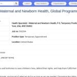 Spécialiste Santé Maternelle et Néonatale – Division Programme Global