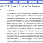 Consultant Expert en Finance Publique et Climat – Panama