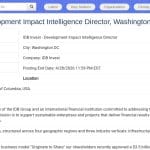 Directeur Intelligence Impact Développement – IDB Invest