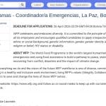 Coordinateur.rice des Urgences – Programmes, La Paz