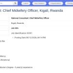 Chef des Sages-femmes – Consultant National, Kigali