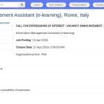 Assistant(e) Gestion de l&rsquo;Information pour E-learning – FAO, Rome