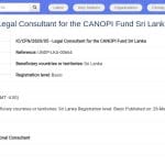 Consultant Juridique pour le Fonds CANOPI Sri Lanka