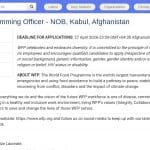 Officier Budget et Programmation – NOB, Kaboul