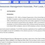 Responsable Senior Gestion des Ressources – Organisation Internationale pour les Migrations