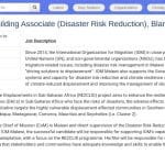 Expert en Renforcement des Capacités – Réduction des Risques de Catastrophes