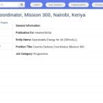 Coordinateur de Mission Énergie pour l&rsquo;Afrique – Nairobi