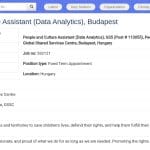 Assistant RH Data Analytics – Centre de Services Partagés UNICEF