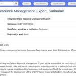 Expert en Gestion Intégrée des Ressources en Eau – Suriname