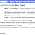 Assistant(e) Monitoring & Evaluation – Programme WFP Quito