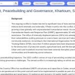 Analyste Programme – Consolidation de la Paix et Gouvernance (Khartoum)