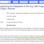Consultant adaptation programme Guy Talk pour Trinidad et Tobago