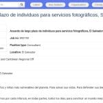 Consultant Photographe – Accord à Long Terme, San Salvador