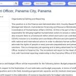 Officier Finances et Budget – Fonds Humanitaires (Panama)