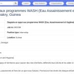 Stage en programmes Eau, Assainissement et Hygiène (WASH) – Conakry