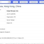 Manager Budget et Ressources – Région Asie (Hong Kong)