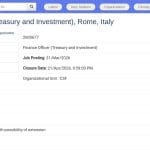 Officier Financier – Trésorerie et Investissements (FAO Rome)