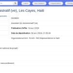 Assistant Administratif – FAO Grand Sud, Les Cayes