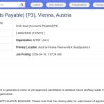 Chef d&rsquo;Unité Comptabilité Fournisseurs (P3) – Vienne, Autriche