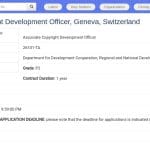 Officier du développement du droit d&rsquo;auteur – OMPI Genève