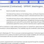 Économiste Senior en Finance Internationale – FMI Washington