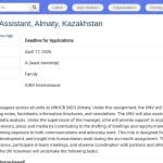 Assistant Relations Extérieures – UNHCR Almaty, Kazakhstan