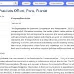 Officier Standards et Bonnes Pratiques en Communication – OCDE Paris