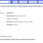 Documentaliste – Projet de numérisation et déménagement d&rsquo;archives historiques