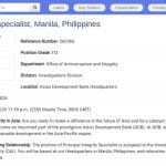 Spécialiste Principal en Intégrité – Banque Asiatique de Développement