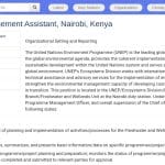 Assistant(e) Gestion de Programme – Eau Douce et Zones Humides, ONU Environnement
