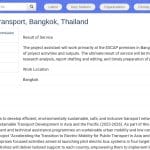 Assistant(e) de Projets Transport Durable – ESCAP Bangkok