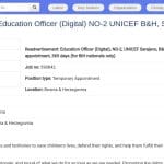 Chargé(e) de l&rsquo;Éducation Numérique – UNICEF Sarajevo