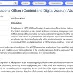 Responsable Communication et Contenus Digitaux – IOM Nigeria