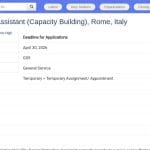 Assistant Principal Protection – Développement des Capacités (Rome)