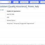 Assistant Principal Protection – Contrôle Qualité (H/F) – Rome