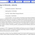 Chargé de Projet Énergie et Minéraux – ASEAN, Jakarta