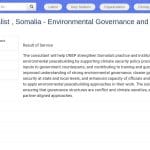Spécialiste Gouvernance Environnementale et Consolidation de la Paix – Somalie