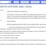 Responsable Senior des Droits de l&rsquo;Homme – Mission ONU au Yémen