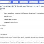 Consultant senior pour fonds éducatif en Sierra Leone (télétravail)