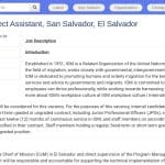 Assistant(e) de Projet – Coordination Humanitaire, San Salvador