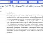Correcteur(trice) de Rapports sur le Climat – UNEP FI