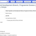 Chef de la Branche Population et Développement, Nairobi
