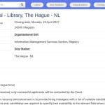 Visiting Professional – Bibliothèque et Gestion de l&rsquo;Information