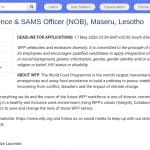 Chargé·e des moyens d&rsquo;existence, résilience et SAMS – Maseru