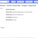Senior Associate – Gestion de Programme (Administration & Achats)