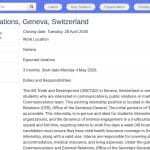 Stagiaire en Communication Interne – ONU Genève